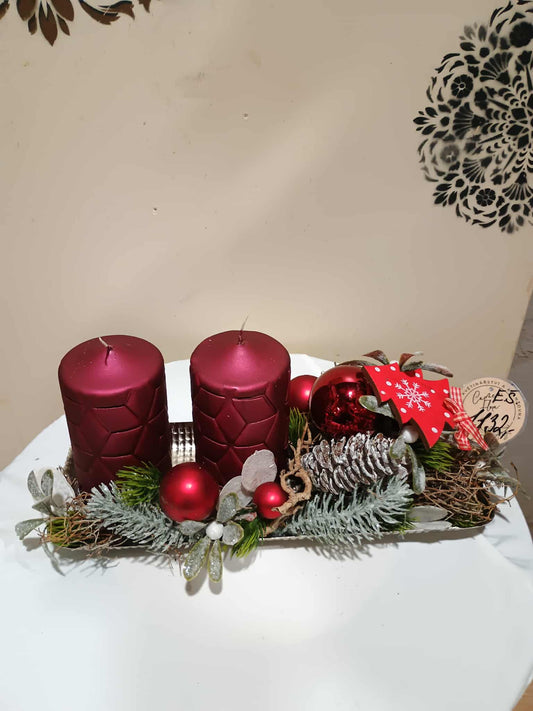 Adventní Svícen "Vínová Romance"